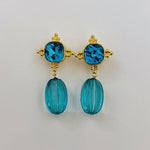 Earrings Veile Studios Middle Aged Style Blue Crystal Pendant Women's Artistic Retro