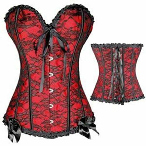 Black Floral Corset Over Bust Lingerie Kink  Fetish Clothing Corsets
