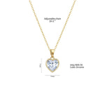 Veile Studios Peach Heart Necklace Copper Plated Zircon Love Pendant Clavicle Chain Necklaces & Pendants