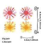 Earrings Veile Studios Metal Inlaid Polygonal Coloured Sun Resin For Women Fashion Accessories