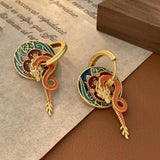 Earrings Veile Studios National Style Palace Dragon Shaped For Women In Copper Material