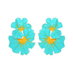 Veile Studios Light Luxury Storm Drops Oil Leaves Flowers Exaggerate Enamel Earrings