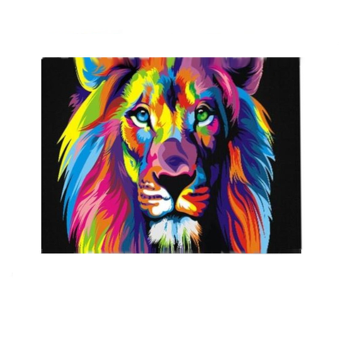 8 T2764 Personalized Colorful Animal Lion Spraying Oil Painting For Home Background Decoration Multi Posters & Prints