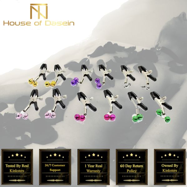 Metal Double Bell Nipple Clamps Clitoris Clips   Restraints Kink Nipple & Clitoral Toys