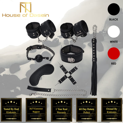 8 / Pcs   Set Fetish Kit Collar Gag Cuffs Leash Flogger Hogtie  Starter Kits