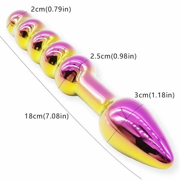 18Cm Pretty Glass Double Ended Anal Beads Dildo Butt Plug Anal Balls & Beads