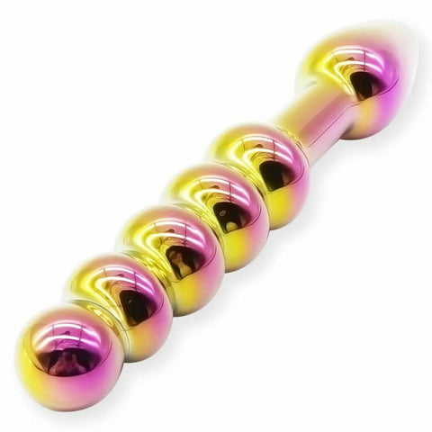 18Cm Pretty Glass Double Ended Anal Beads Dildo Butt Plug