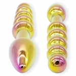 18Cm Pretty Glass Double Ended Anal Beads Dildo Butt Plug