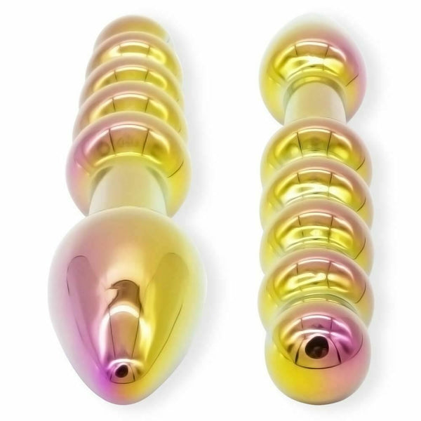 18Cm Pretty Glass Double Ended Anal Beads Dildo Butt Plug Anal Balls & Beads