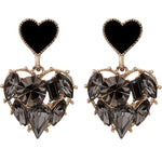 Earrings Veile Studios High Grade Black Heart Shaped For Women Fashion Commuting Style