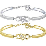 Veile Studios Infinity Heart Bracelet Bangle Crystal Love Forever Symbol Charm Bracelets