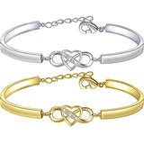 Veile Studios Infinity Heart Bracelet Bangle Crystal Love Forever Symbol Charm Bracelets