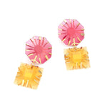 Earrings Veile Studios Metal Inlaid Polygonal Coloured Sun Resin For Women Fashion Accessories
