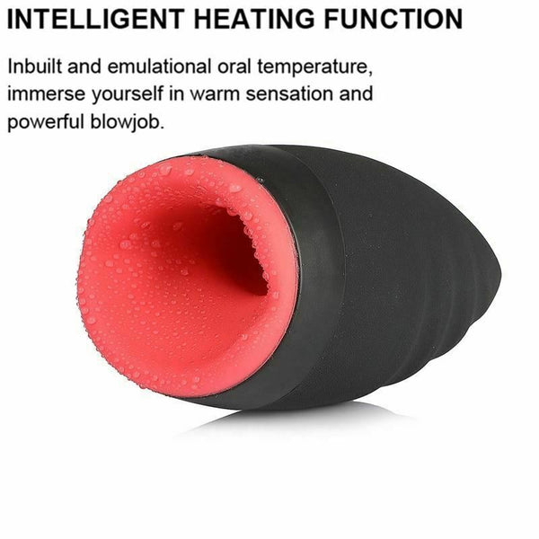 Automatic Oral Sex Machine Masturbation Cup Vibrating Heating Realistic Masturbators