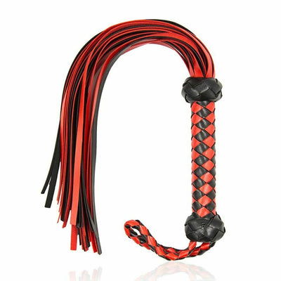 Red Black  Flogger Spanking Whip Impact Play Kink Fetish Floggers