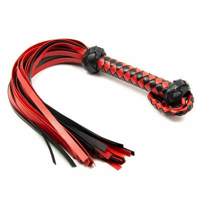 Red Black  Flogger Spanking Whip Impact Play Kink Fetish Floggers