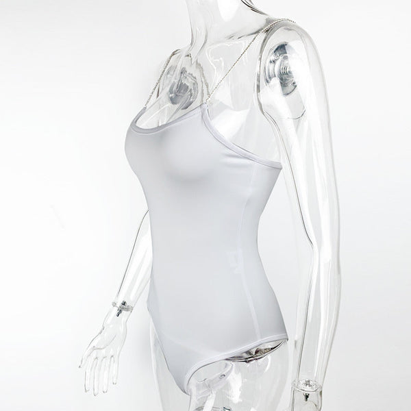 Slim Fit Top  Low Cut Camisole Jumpsuit Bodysuits