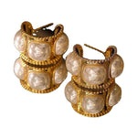 Veile Studios C Shaped Pearl Elegant Hoop Women Ladies Accessories Earrings