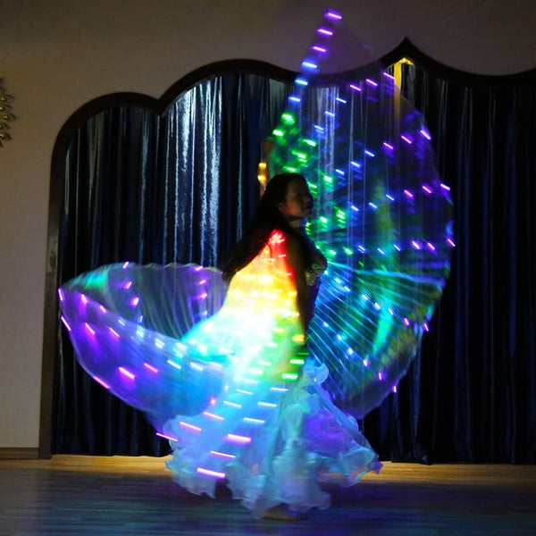 Led Glowing Rainbow Costume Colourful Cosplay Wings