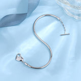 Veile Studios S925 Love Hollow Letter Bracelet For Men And Women Ot Buckle Simple Hand Jewelry Bracelets