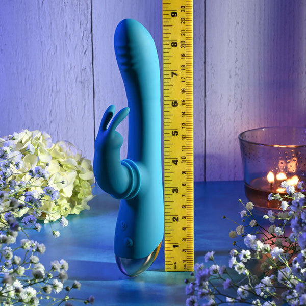 Adam & Eve Shimmy Shake Velvet Rabbit Blue 22.4 Cm Usb Rechargeable  Rabbit s