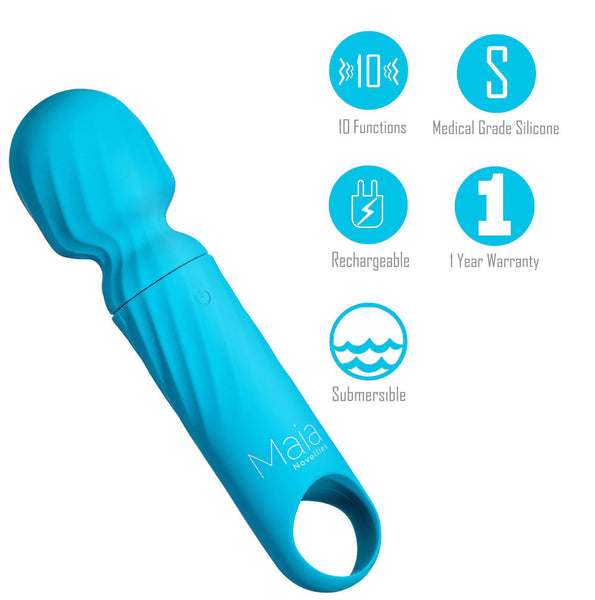 Maia Dolly Blue 12.7 Cm Usb Rechargeable Massage Wand Massagers & Wands