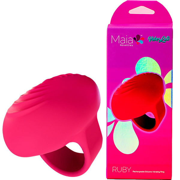 Maia Ruby Pink Usb Rechargeable Finger Stimulator Massagers & Wands