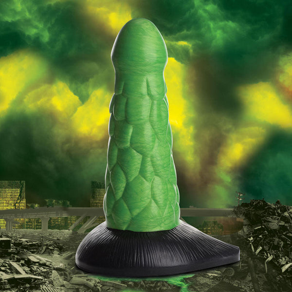Creature s Radioactive Reptile Thick Scaly Silicone Dildo Green 19 Cm Realistic Dildos