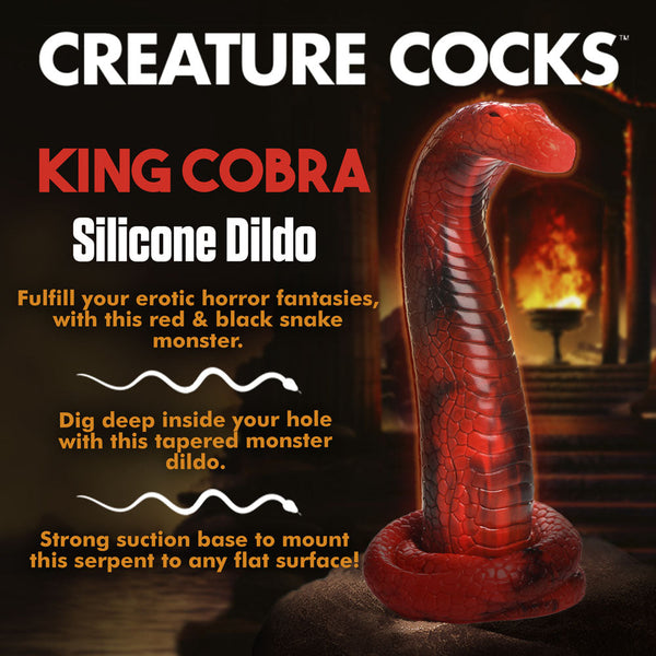 Creature s King Cobra Silicone Dildo Red 21.4 Cm Fantasy Fantasy Dildos