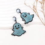 Earrings Veile Studios Cartoon Funny Cute Little Pearl Halloween Ghost Face For Festive Wear