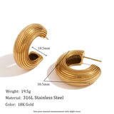 Earrings Veile Studios European And American Fashion Retro C Shaped Brushed Gold Finish