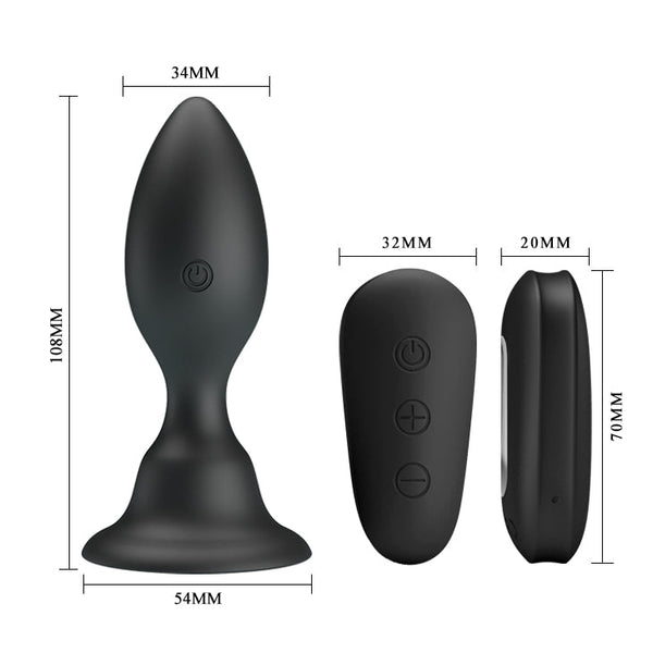 Mr Play Vibrating Anal Plug Black 10.8 Cm Usb Rechargeable Butt With Remote Vibrating Butt Plugs