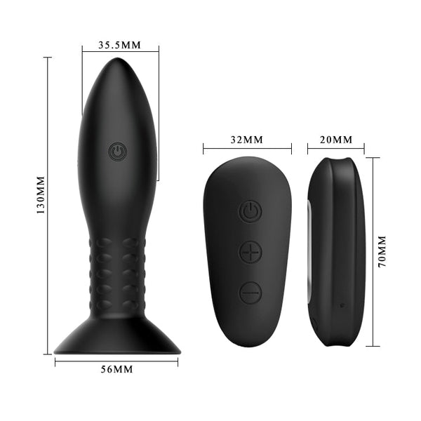 Mr Play Rotation Beads Anal Plug Black Usb Rechargeable Beaded Butt With Wireless Remote Anal Balls & Beads