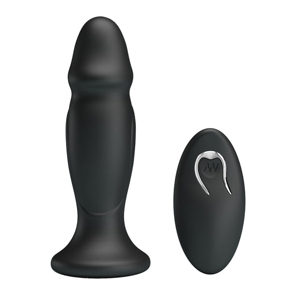 Mr Play Powerful Vibrating Anal Plug Black 12.4 Cm Usb Rechargeable With Remote Vibrating Butt Plugs
