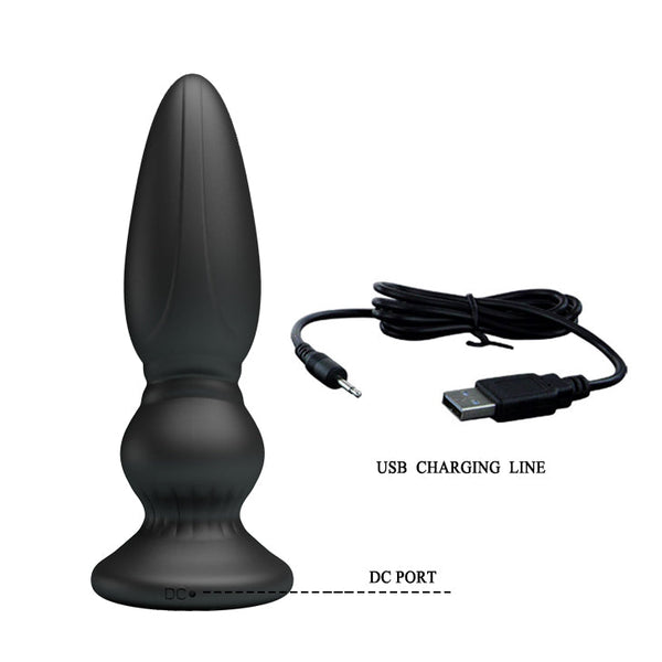 Mr Play Powerful Vibrating Anal Plug Black 12.5 Cm Usb Rechargeable With Remote Vibrating Butt Plugs