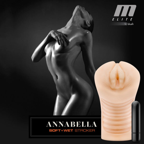 M Elite Soft And Wet Annabella Flesh Vibrating Vagina Stroker Masturbators
