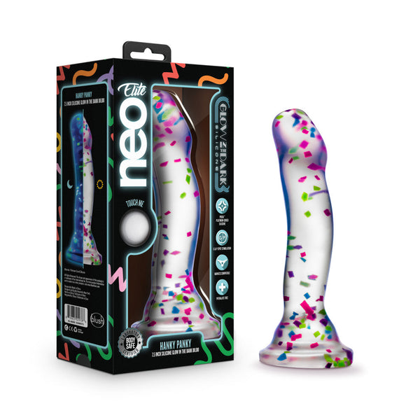 Neo Elite Glow Hanky Panky In Dark Clear 19 Cm Dong Realistic Dildos