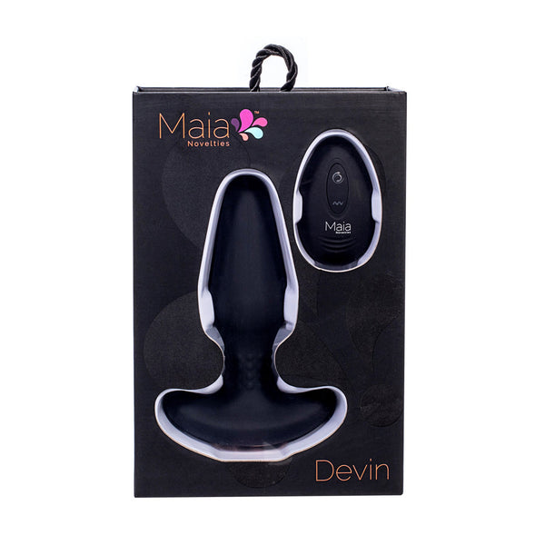 Maia Devin Black Usb Rechargeable Vibrating Butt Plug Vibrating Butt Plugs