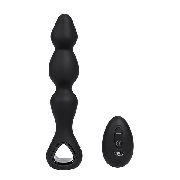 Maia Hudson Black 19 Cm Usb Rechargeable Anal  With Wireless Remote Vibrating Butt Plugs