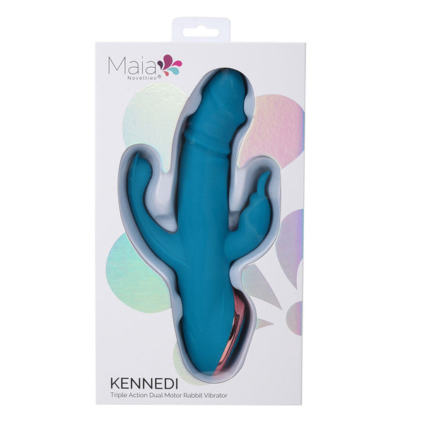 Maia Kennedi Blue 23.5 Cm Usb Rechargeable Triple Stimulating  Wireless s