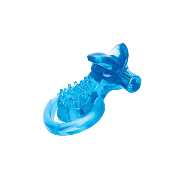 Bodywand Rechargeable Duo Ring With Clit Tickler Blue Usb Vibrating   Rings