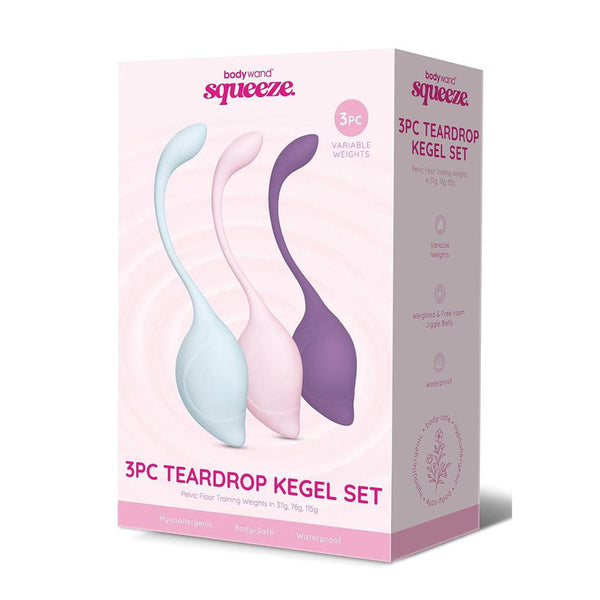 Bodywand Squeeze 3Pc Teardrop Kegel Set Weighted Piece Kit Kegel Exercisers