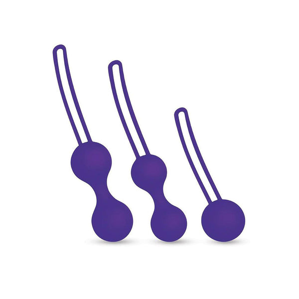 Bodywand Squeeze 3Pc Kegel Training Set Purple Weighted Ball Piece Kit Kegel Exercisers