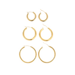 Earrings Veile Studios Broad Round Hoops In Gold Stainless Steel For Fashion Jewellery Collection
