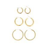 Earrings Veile Studios Broad Round Hoops In Gold Stainless Steel For Fashion Jewellery Collection