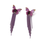 Veile Studios Butterfly Long Tassel Design Metal Elegant Ladies Women Jewelry Earrings