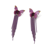 Veile Studios Butterfly Long Tassel Design Metal Elegant Ladies Women Jewelry Earrings