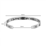 House Of Dasein C Shaped Opening Bracelet Handicraft Creative Engraving I Fucking Miss You Bitch Fetish Shirts & Tops