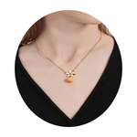 Veile Studios Citrus Gardenia Necklace Women Summer Style Sweet Cute Fruit Earrings