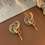 Earrings Veile Studios National Style Palace Dragon Shaped For Women In Copper Material